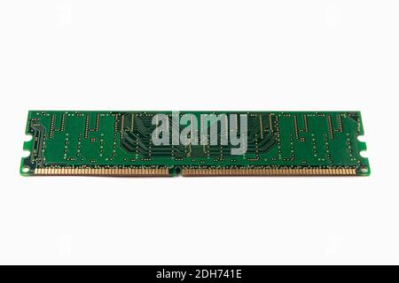 RAM for PC, isolated on white. Memory module close-up Stock Photo
