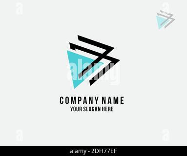 Letter B Triangle logotype on white background in vector illustration Stock Vector