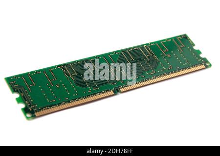 RAM for PC, isolated on white. Memory module close-up Stock Photo
