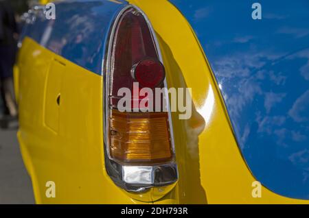 Stoplight of the old Soviet car Volga GAZ M-21. Stock Photo