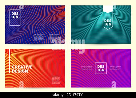 Modern covers design ultra line. striped background gradients. Future geometric vector patterns. Set horizontal vector background. Stock Vector