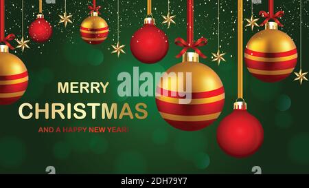 Merry Christmas and happy new year background. Christmas banner. Christmas background with gold Snowflakes. Lettering Merry Christmas card vector. Stock Vector