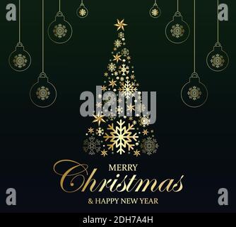 Christmas banner vector illustration. Dark blue background. Merry Christmas and happy new year deign. Christmas banner. Christmas background with snow Stock Vector