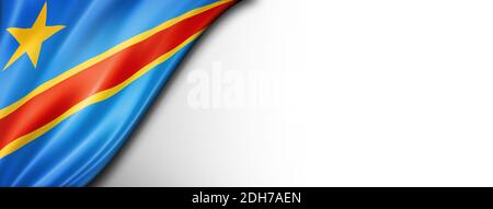 Democratic Republic of the Congo flag isolated on white banner Stock Photo