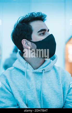 A shot of a man in a medical mask Stock Photo