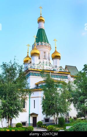 The Russian church in the centre of Sofia city, Bulgaria Stock Photo