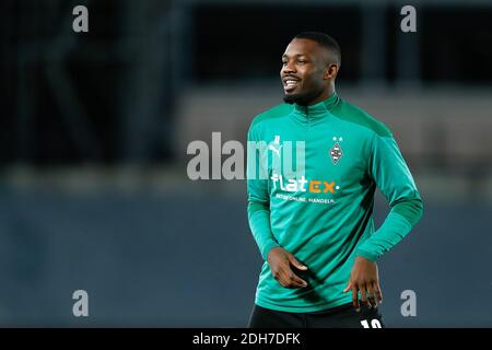 Madrid, Spain. 9th Dec 2020. Marcus Thuram of Monchengladbach warms up before the UEFA Champions League, Group B football match between Real Madrid and Borussia Monchengladbach on december 9, 2020 at Ciudad Deportiva Real Madrid in Valdebebas, Madrid, Spain - Photo Oscar J Barroso / Spain DPPI / DPPI / LM Credit: Paola Benini/Alamy Live News Stock Photo