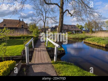 Typical dutch village Giethoorn in Netherlands Stock Photo