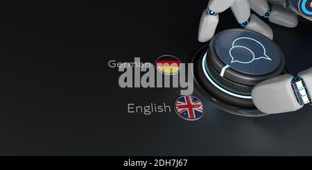 AI Translator English German Stock Photo