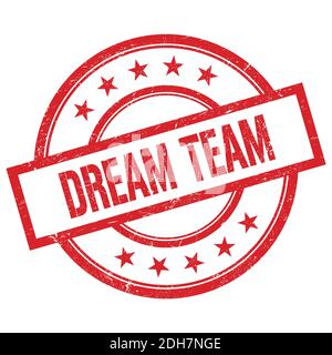 DREAM TEAM Text, Written On Pink, Lacey Border, Round Vintage Textured  Badge Stamp. Stock Photo, Picture and Royalty Free Image. Image 91259503.