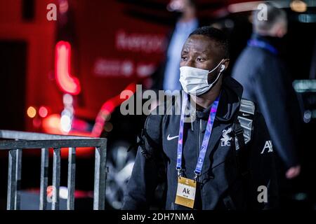 Herning, Denmark. 09th Dec, 2020. Naby Keita of Liverpool FC arrives at the stadium for the UEFA Champions League match between FC Midtjylland and Liverpool FC at MCH Arena in Herning. (Photo Credit: Gonzales Photo/Alamy Live News Stock Photo