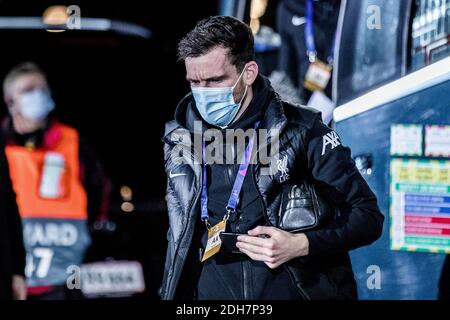 Herning, Denmark. 09th Dec, 2020. Andy Robertson of Liverpool FC arrives at the stadium for the UEFA Champions League match between FC Midtjylland and Liverpool FC at MCH Arena in Herning. (Photo Credit: Gonzales Photo/Alamy Live News Stock Photo