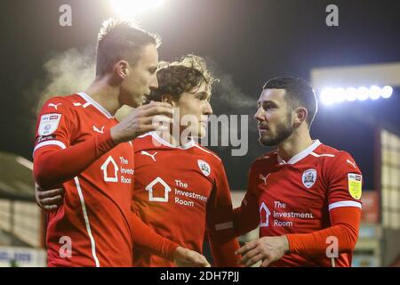 celebration Cauley Woodrow #9 of Barnsley celebrates his goal to make it 2-1 Stock Photo