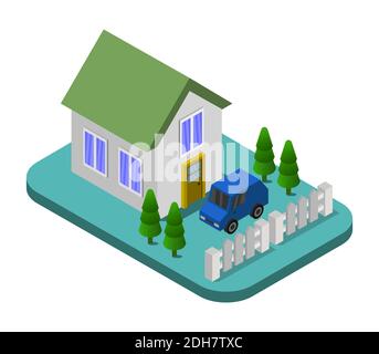 house plan isometric icon vector illustration isolated Stock Vector ...