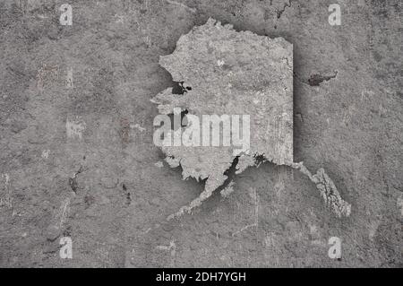 Map of Alaska on weathered concrete Stock Photo - Alamy
