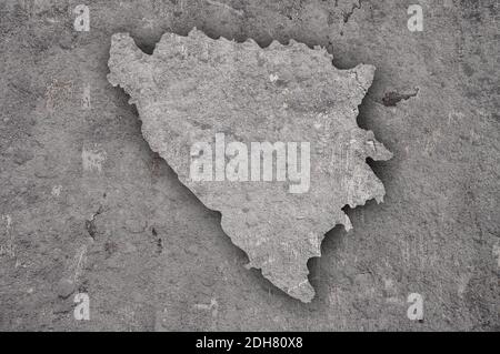 Map of Bosnia and Herzegovina on weathered concrete Stock Photo