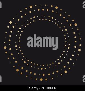 Vintage Luxury ornate round gold Frame on a black background . Vector illustration Stock Vector