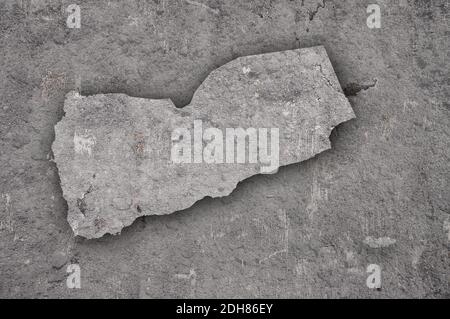 Map of Yemen on weathered concrete Stock Photo - Alamy