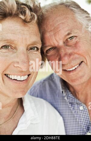 Close up portrait of smiling couple Stock Photo