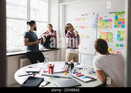 Engineers in board room during meeting at creative office Stock Photo