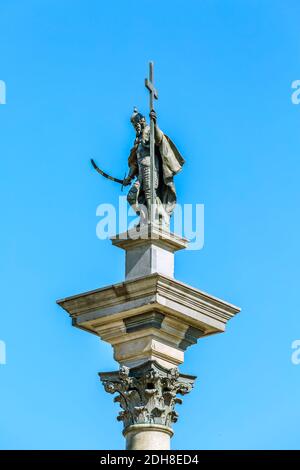 King Sigismund column, castle square, Warsaw, Poland Stock Photo