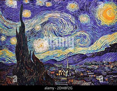 The Starry Night painted by Vincent van Gogh (1889), MoMA The Museum of ...