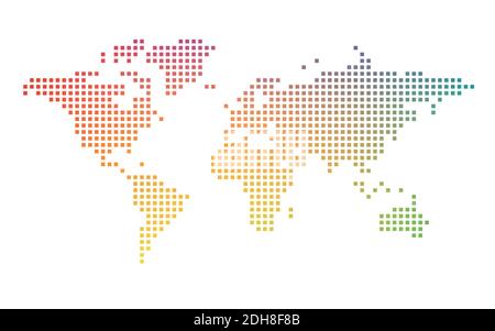 Colorful world map squared mosaic Stock Vector Image & Art - Alamy