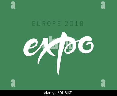 Expo text lettering vector inscription Stock Vector