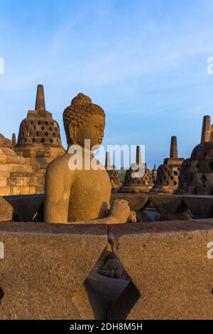 Borobudur Buddist Temple - island Java Indonesia Stock Photo