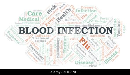 Blood Infection typography word cloud create with text only. Stock Photo