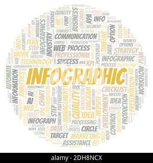 Infographic typography word cloud create with text only. Stock Photo