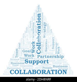 Collaboration typography word cloud create with text only. Stock Photo