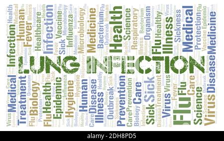 Lung Infection typography word cloud create with text only. Stock Photo