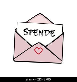 envelope with donate isolated on white background vector illustration EPS10 Stock Vector
