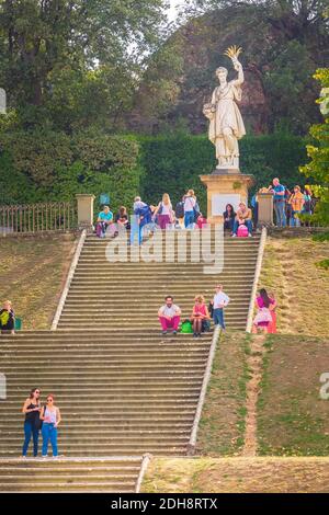 Florence, Italy statue of Ceres in Boboli Gardens Stock Photo