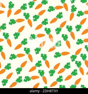 carrots seamless pattern on a yellow background Stock Vector