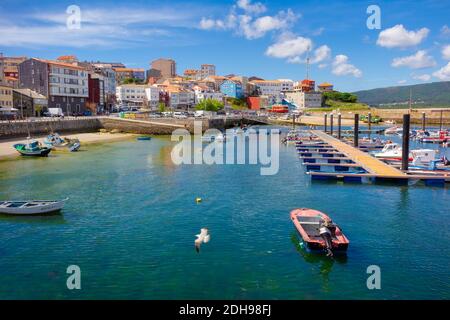 Panoramic view of the port of the town of Finisterre, Galicia, Spain Stock Photo