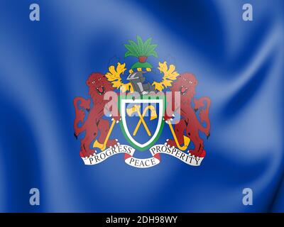 3D Presidential Standard of the Gambia. 3D Illustration. Stock Photo