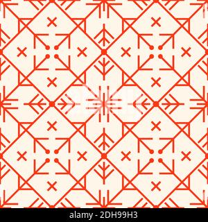 Modern scandinavian folk pattern. Seamless geometry pattern in scandinavian style. Nordic ornament for print, textile, wrapping paper Stock Vector