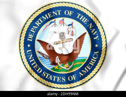 3D Seal of United States Department of the Navy. 3D Illustration. Stock Photo