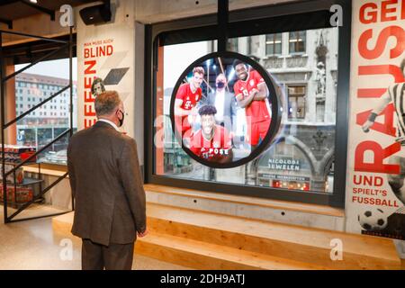 FC Bayern Munich Flagship store „FC Bayern World“ in Munich, Bavaria, Germany  editorial only! FC Bayern München via Kolvenbach Stock Photo