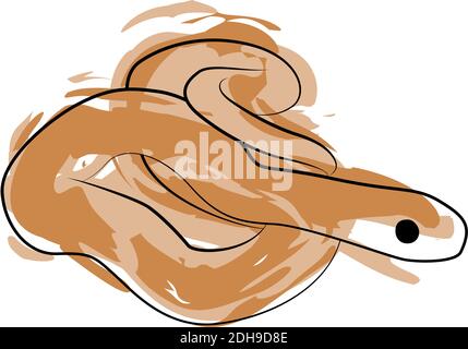 Line little snake with paint spots. Isolated vector illustration. EPS 10 Stock Vector