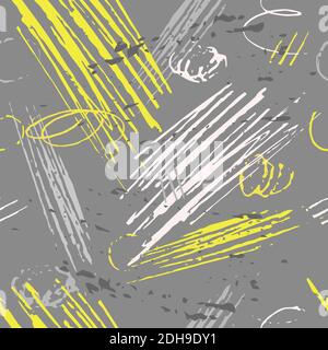 Abstract hand-drawn background with marker strokes and doodles in color of the year 2021. Stock Vector