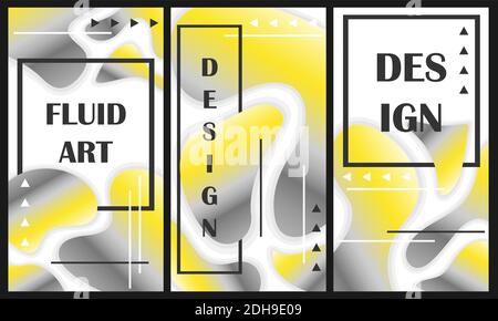 Liquid color covers set. Vector gradient banners in color of the year 2021. Template for your design with place for text Stock Vector