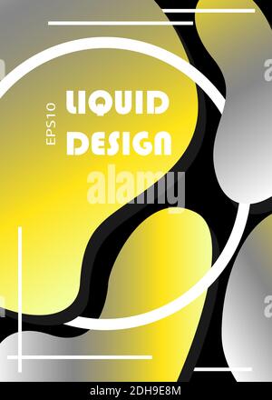 Abstract vector poster with liquid shapes. Futuristic design posters. Eps10 vector in color of the year 2021. Stock Vector
