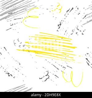 Abstract hand-drawn background with marker strokes and doodles in color of the year 2021. Stock Vector