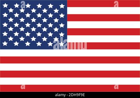 Flat Design Version of American Flag Icon. Stock Vector