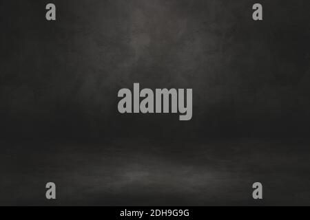 Empty black concrete interior background Stock Photo