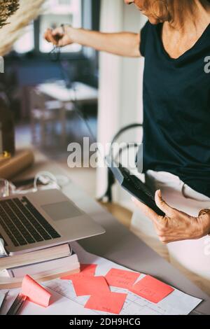 Woman in home office at home Stock Photo