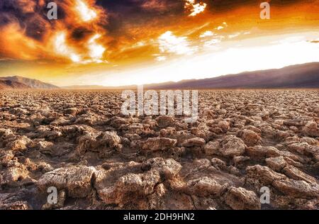 Devils Golf Course in the Death Valley, California in the United States of America Stock Photo
